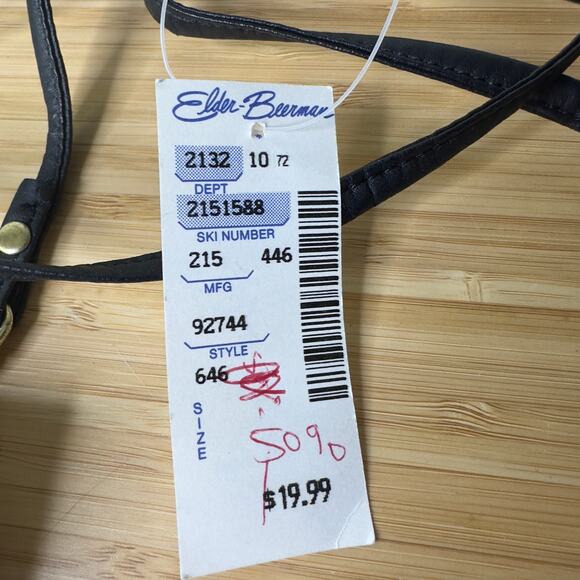 Vintage Laura Gayle Leather Wallet Black Wristlet Crossbody Deadstock NWT - Picture 5 of 10